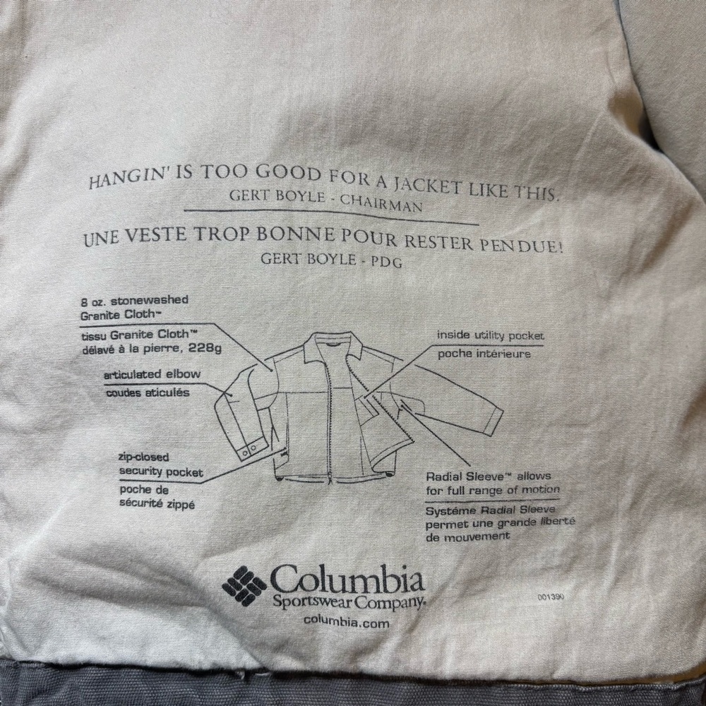 Vintage Columbia Sportswear Canvas Utility Work Jacket-Tan-Men Size Medium - Picture 9 of 9